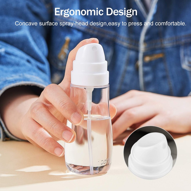 Small Spray Bottle with Fine Mist, 2 Pack 3.4oz/100ml Travel