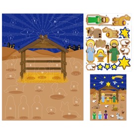 WhatSign Christmas Advent Calendar 2024 - Nativity Advent Calendar for Kids 24 Days Religious Stickers Christian Christmas Countdown Calendar Christmas Activities Decorations Gifts for Children