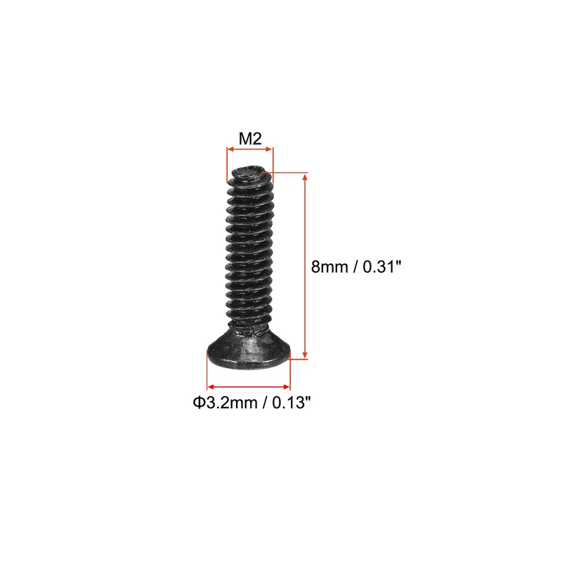 sourcing map M2 x 8mm Phillips Screws Fastener Black for