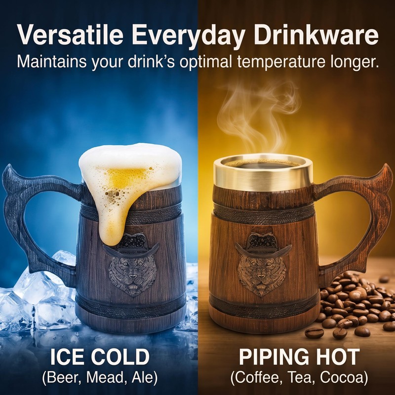 Melispapa 18 oz Large Viking Beer Mug With Handles –