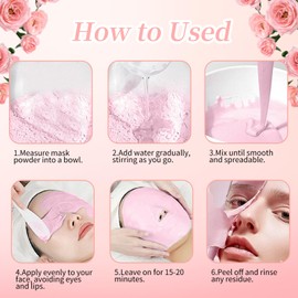 GUOYAOLIFU Peel-Off Jelly Mask Hydrating Premium Modeling Mask Spa Easy DIY Home Spa, Hydrating Icy Jelly Mask For Skin Refreshment ROSE+HYALURONIC