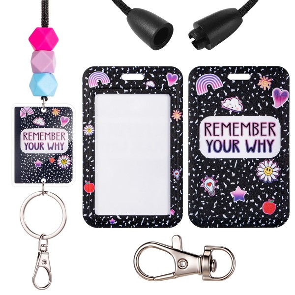 Beeveer Teacher Lanyard with ID Badge Holder and Keys for