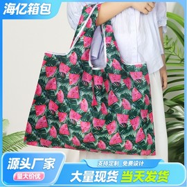 R8 Cute Character Figure Pattern Small Foldable Tote Shopper Bag & Mini Pouch Free Size/Blue and White Plaid 20ea