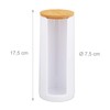 Relaxdays Cotton Pads Storage Set of 2, Acrylic, Bamboo, Bathroom,