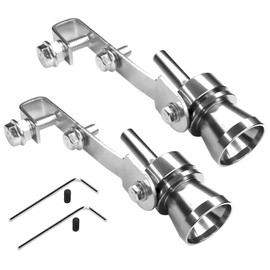 Hirificing - Silbato turbo de escape, silenciador de sonido turbo fuerte, silbato de aleación de aluminio, simulador de silbato para coche (XL-Silver)