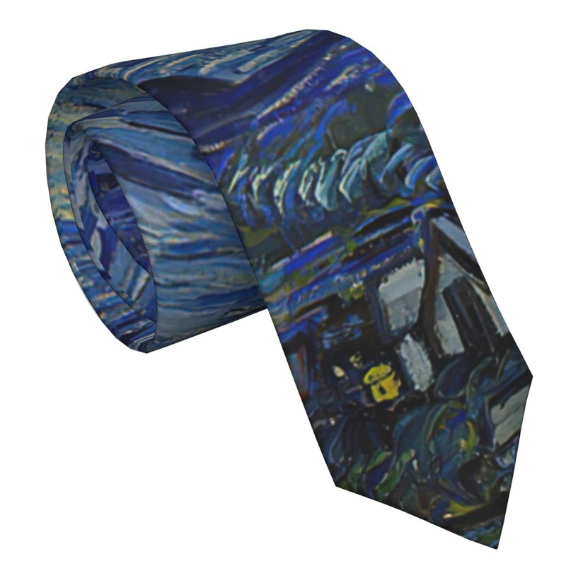 WILL BUDXEG The Starry Night Van Gogh Mens Novelty Necktie