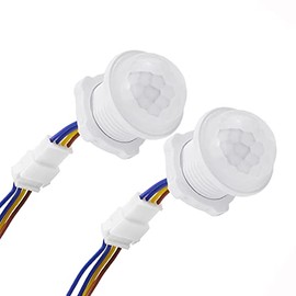 Scpopfer 2Pack Motion Sensor Light Switch 100-240V PIR Human Body Activated LED Sensors Home Smart Infrared Induction Detector Mini Wall Light Switch