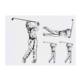 Azeeda 4 x 'Golf-Lady' Temporäre Tattoos - Wasserfest, Hautfreundlich & Ungiftig · Transfers in Verschiedenen Größen (TO00071058)