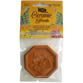 JBK Pottery Ceramic Clay Diffuser – Passive Aromatherapy Oil Diffuser for Essential Oils, Great Home Decor, Car & Office Desk, Patio Warmer, Travel Size Gift, Small Mini Terracotta (Daisy Flower)