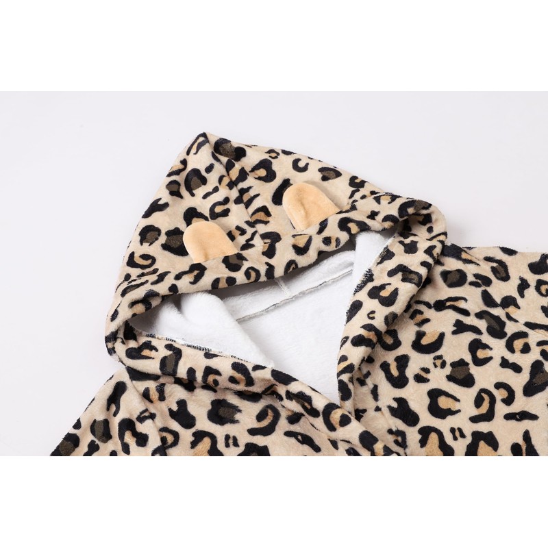Umeyda Girls Fleece Hooded Robes, Warm Printed Bath Robe for