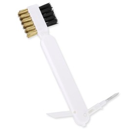 Kitchen Cleaning Scrub Brush Deep Gas Stove Brass Wire Brush with Stiff Bristles & Cooktop Scraper Stainless Steel Scrubber for Range Hood Grease Grime Rust Cleaner for Pot Pan Household Cleaning Tool