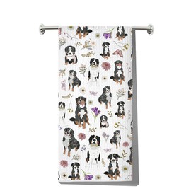 MYSOMY Bernese Mountain Dog Kitchen Towels Bernese Mountain Dog Kitchen Gifts Bernese Mountain Dog Dish Towel (white foot UK)