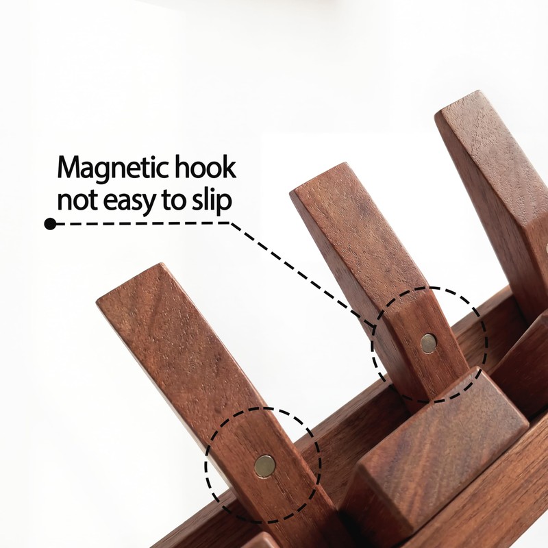 Mid Century Modern Wood Coat Rack Wall Mount with Shelf,