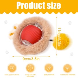 Tomedeks 1 Piece Electric Cat Ball, Powe Rball Cat, Crazy Ball, Cat Toy Ball, Electric Cat Toy, Electric Cat Toy, Plush Red, red