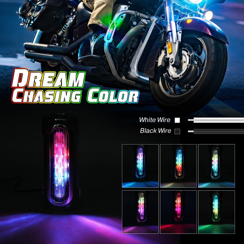 OPP ULITE Motorcycle Highway Bar Lights Switchback Dream Chasing Color