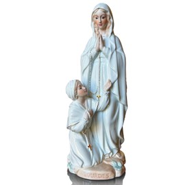 MTME Porcelain Figurines, Lourdes and ST Bernadette, Renaissance Collection, Religious Statue Home Decor