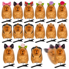 12 Pcs Capybara Hair Clips, Cute Capybara Clip for Hair, Festival Rave Sprouts for Womens Party Props Gift
