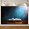 Leowefowa Light Beams Shine On The Opened Bible Book Backdrop