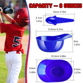 MEEZY 8 Set Baseball Helmet Ice Cream Bowls with Scoop Ice Cream Bowl Reusable Cap Cups Snack Dessert Containers for Birthday Baseball Party Decorations Sports Party Supplies(8 Bowls + 8 Spoons)