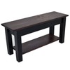 Red Mahogany and Black Bench with Shelf (36)