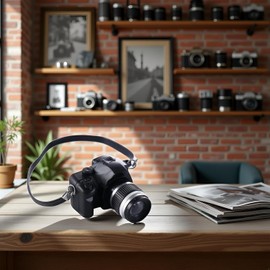 Black 1:4 Scale Mini Camera Prop Ornament Vintage Camera Model Decoration Accessories, Miniature Digital Camera Mini Photography Props Dollhouse Decor