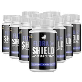 Pelican Vitamins Flora Shield- Oral & Digestive Support- 10 Bottles- 600 Capsules