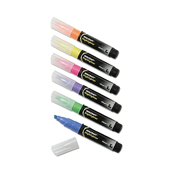 AbilityOne - Large Fluorescent Highlighter - 6-Color Set 7520-01-383-7943