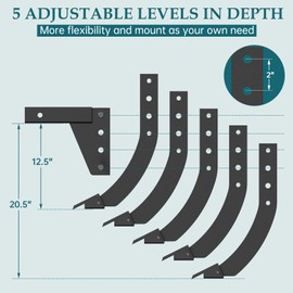 Piclafe Hitch Mounted Trench Digger, 3 Point Ripper with 16" Trenching Shank Plow, Heavy Duty Subsoiler, Ripper Shank Compatible with ATV/UTV Tractor, Middle Buster with 2 Types Replaceable Teeth