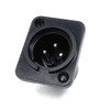 DRUT 3-Pin XLR Male Chassis Mount Socket – Plastic Panel
