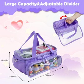 Demao Carrying Case for Tonie in Purple | All-in-One Portable Storage Box | Holds 20+ Tonie Figures, Shockproof Travel Organizer | PVC Visual Cover-Plays Audio Figurines On-The-Go