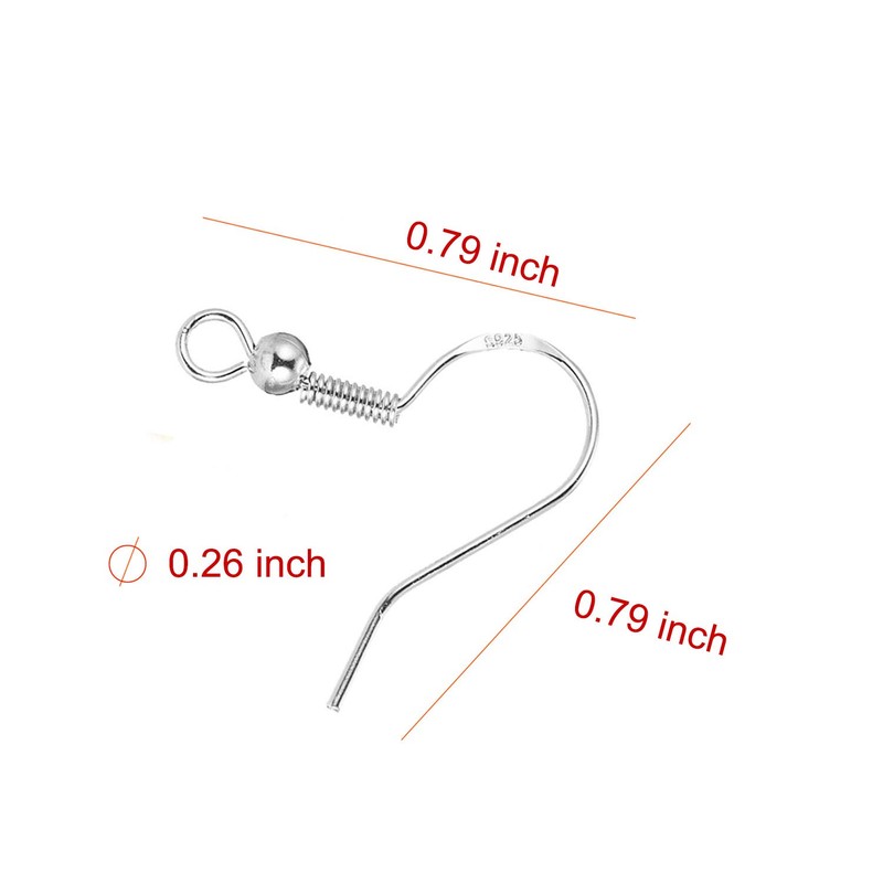 100 PCS / 50 Pairs 925 Sterling Silver Earring Hooks,