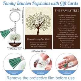 Landical 20 Sets Family Reunion Party Favors Family Tree Keychains with Tassel Remembering Our Roots Cards Bags for Family Gathering