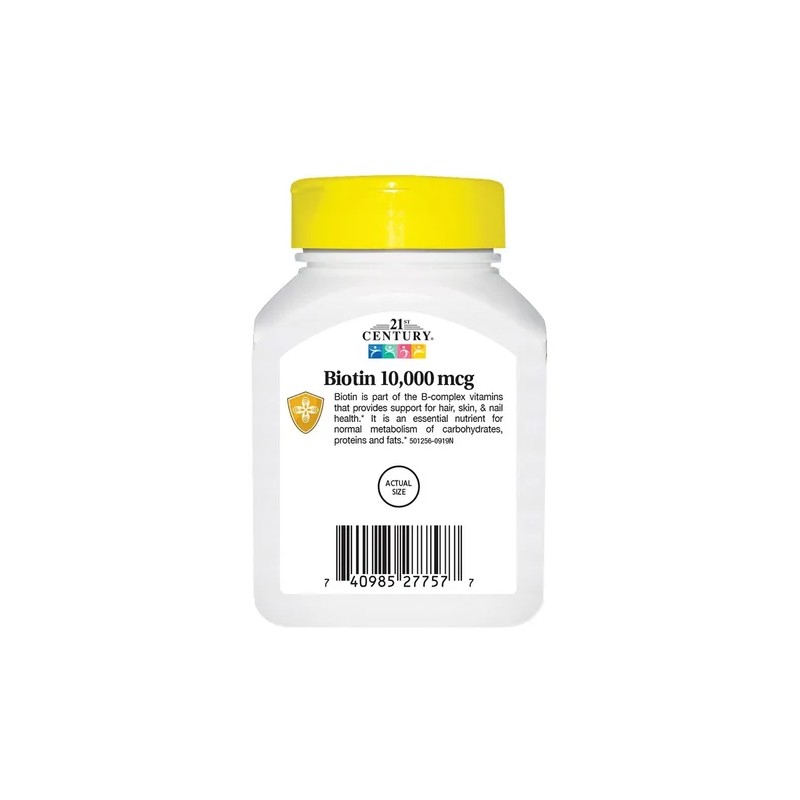 Suplemento en cápsula 21st Century Premium Biotina de Biotin 5,000
