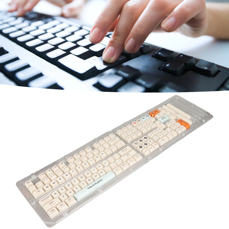 Keyboard Keycaps Orange Blue Beige 128 Keys PBT Theme XDA