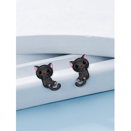 Flpruy Cute Animal Stud Earrings 925 Sterling Silver, Animal Earrings Girls Jewellery Children's Stud Earrings, Animal Gift for Girls Women Ladies, Sterling Silver, No Gemstone