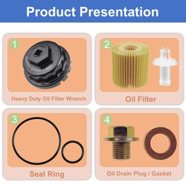 Ibetter Oil Change Tool Kit, 04152-YZZA1 Oil Filter tool, Oil Filter Wrench, Drain Plug, Gasket for Select Toyota, Tacoma, Camry, Tundra, RAV4, Highlander, Lexus ES/RX/Sienna