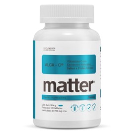 Matter Alca-C, Vitamina C como Ascorbato de Sodio, Apoyo Antioxidante, Producción de Colágeno y Bienestar Integral, Fórmula Alcalina Sin Azúcar, 1 Frasco con 120 Tabletas Masticables
