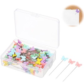 XUZOPIM Pack of 100 Butterfly Needles Colourful Marking Butterfly Push Pins for Pin Board, Bulletin and Maps Pins for Pin Board Push Pins