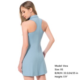 Lightbare Women’s Polo Tennis Dress Golf Collar Dresses with Built-in Bra & Detachable Shorts UPF 50+ Quick Dry for Exercise