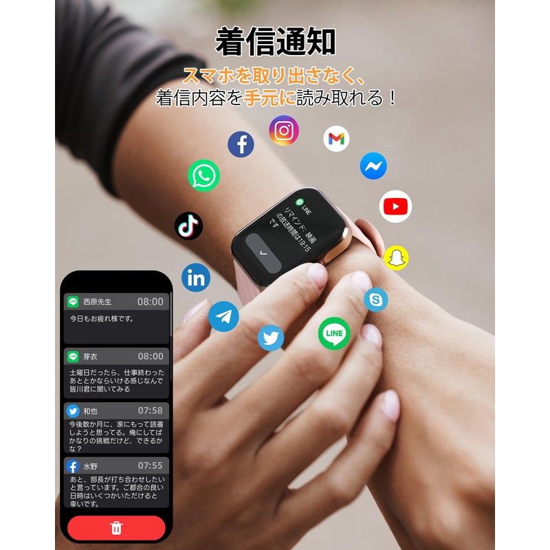 Parsonver Women's Smart Watch, Bluetooth 5.2, Calling Function, 1.9 in