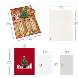 CNLITIHEKA Christmas Pop Up Card, Christmas Trees and Animals - Holiday Greeting Card, 3D Xmas Pop Up Card, New Year, Thanksgiving, for Kids Family Friends