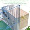 Natural Wood Parakeet Nesting Box Bird Breeding House with Detachable