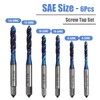 Mesee 6 Pieces Spiral Flute Tap Set SAE Size Nano