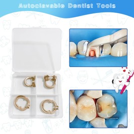 4-Piece Dental Rubber Dam Clamps Set, Hard Resin Material, Includes Anterior and Posterior Rubber Barrier Clips, Endodontic Rubber Dam Holders, Autoclavable Dentist Tools for Tooth Isolation