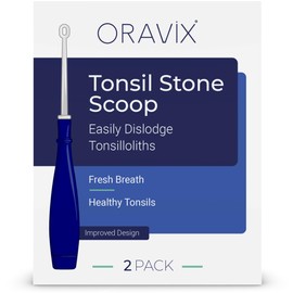 ORAVIX Oravix Tonsil Stone Remover, Fight Bad Breath, Easily Navigate Tonsil Crypts, Tonsil Stone Removal Tool with 3 Nozzles & LED Light, Tonsil Cleaner, Tonsil Stones Removal at Home, 2 Pack Curettage Pick