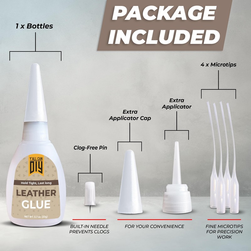 Y'allCanDiy Super Glue for Leather - Leather Glue - Adhesive