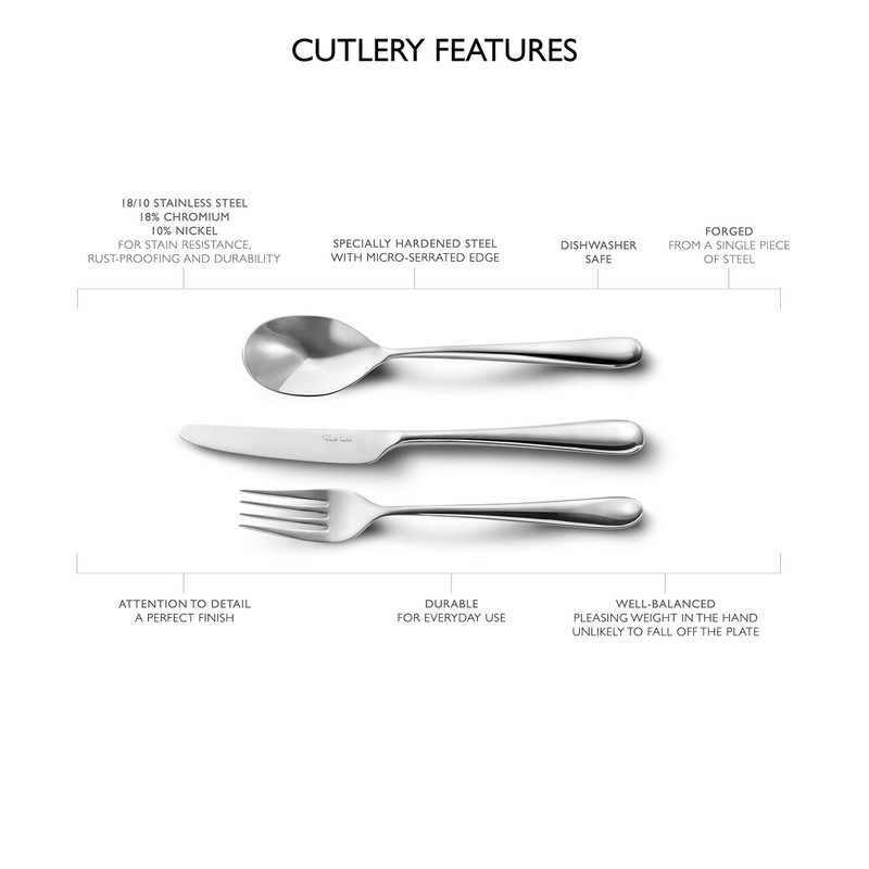 Robert Welch Kingham Bright Cutlery Serving Set, 3 Piece. Made