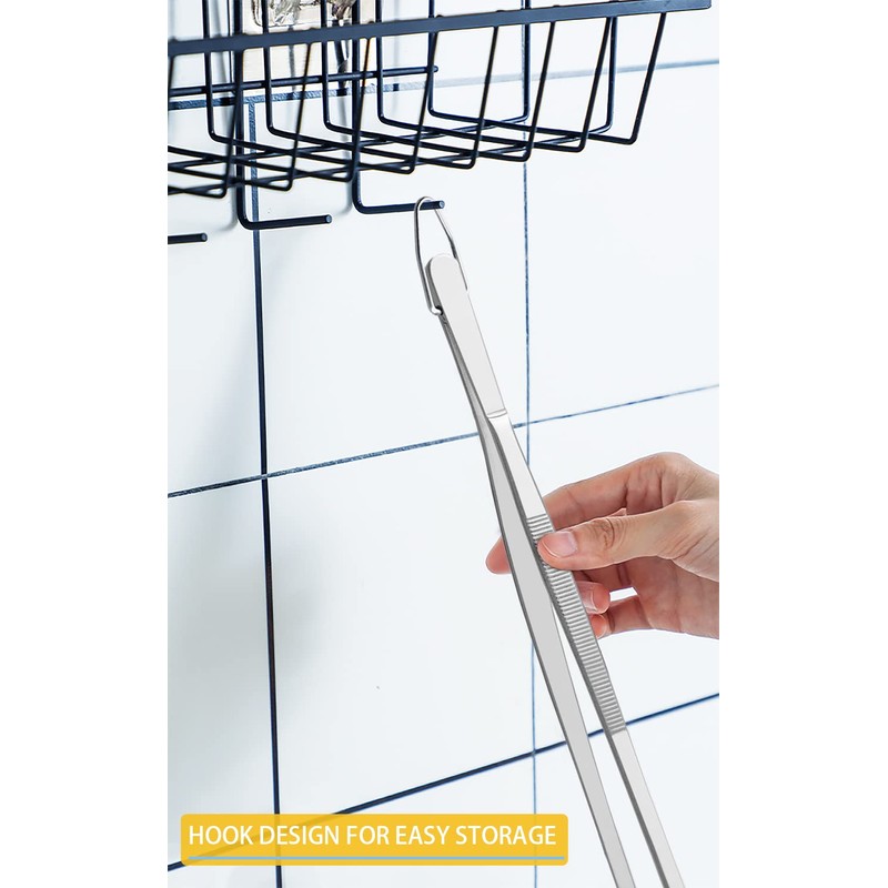 JETKONG Extra Long Kitchen Tweezers Heavy Duty Stainless Steel Cooking