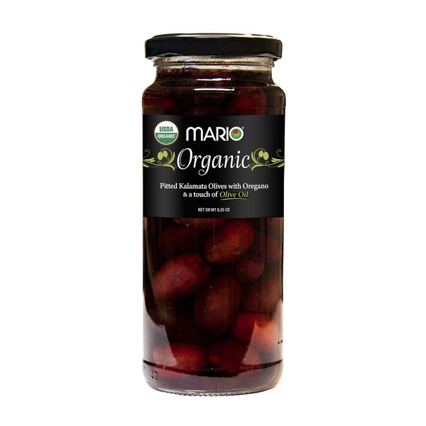 Mario Camacho Greek Organic Kalamata Pitted with Oregano and Touch of Olive Oil, 6.25 Ounce