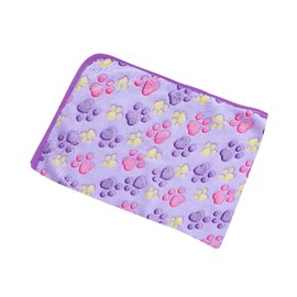 UTTPLL Blanket-Machine-Washable-Premium-Shedding Soft Warm Dog Blankets Puppy Essentials Animals Cat Fleece Fluffy Flannel Throw Pet Dog Gifts Cute Paw Purple Small